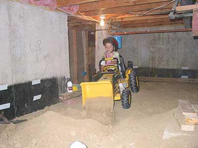 basement digging dirt crawl space dig level dirk crawlspace digger helps finished finally onegoodthing komar projects