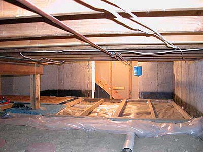 crawl space basement crawlspace finished radon finally komar projects