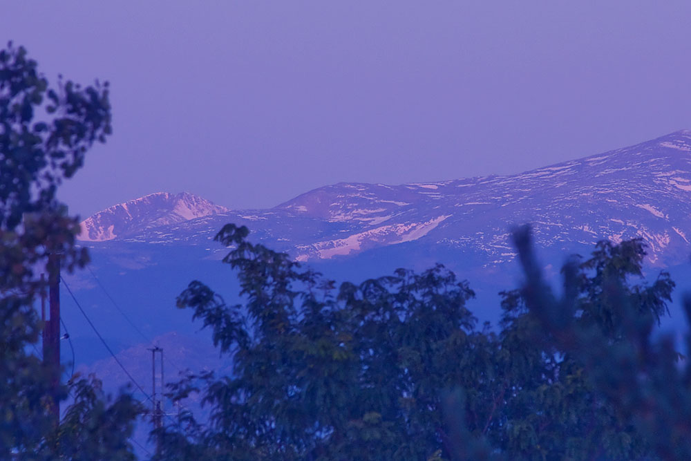 Moonset over the Colorado Rocky Mountains