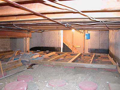 crawl space basement crawlspace finished storage floor concrete finishing spaces build dirt diy wood down putting pavers projects finally sequence